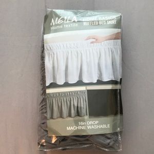 Ruffled Grey Bed Skirt